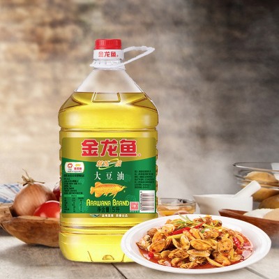 金龙鱼精炼一级大豆油5L家用食用油炒菜烘焙优质大豆