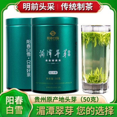 新品阳春白雪绿茶50g 贵州茶叶湄潭翠芽铁罐装小克重绿茶批发